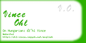 vince ohl business card